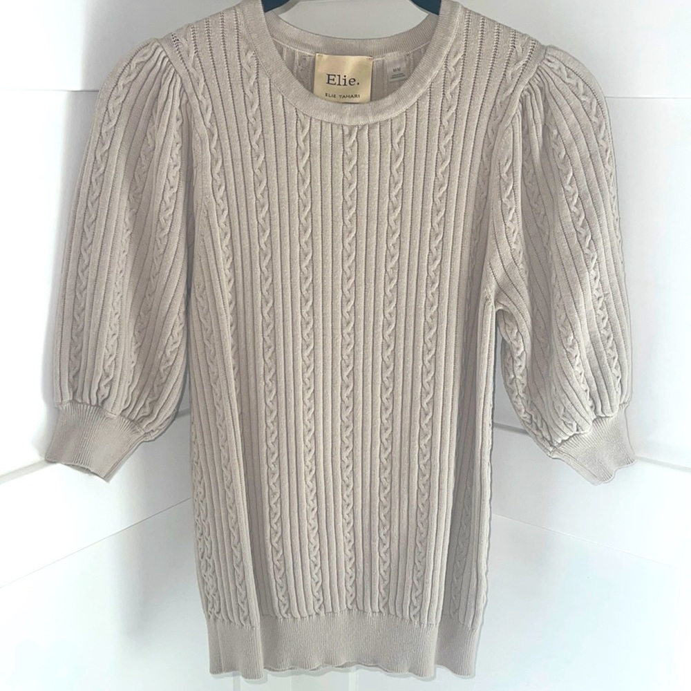 Elie Tahari Puff Sleeve Sweater Size M